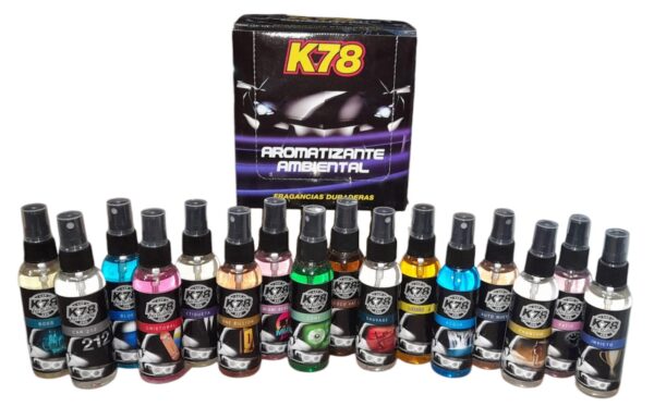 PROMO CAJA MADRE X (8 CAJAS EXHIBIDORAS X 16 UNIDADES)  (TOTAL 128 UNIDADES )  PERFUME (AROMATIZADOR) AROMATIZANTE AMBIENTAL ATOMIZADOR 75 cc - K78 101 (PERFUMES AROMAS VARIADOS(simil - ful 621 -   A3680/20 )(Aromatizador de celulosa de acción continua.Aromatizador de celulosa de acción continua con formasdivertidas.Notas inspiradas en reconocidas fragancias internacionales:Fragancias:Fragancias surtidas.Ellegance, One, Verveine, Million, Intrepid, Black.Acqua, Caramel, Citrus, Frutos rojos, Vainilla y Uva.) - Image 2