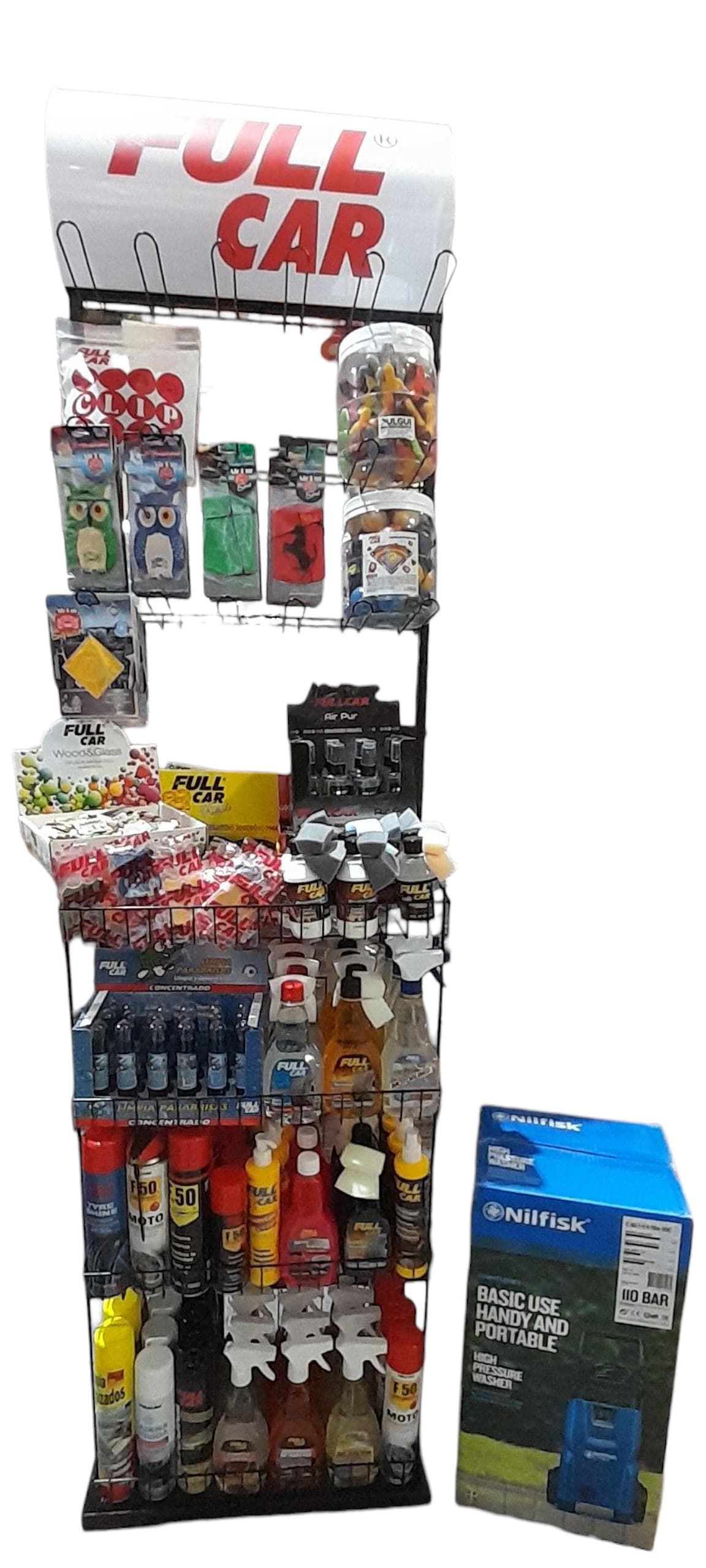 EXHIBIDOR DE PIE FULL CAR - FUL 9056 + Art. 9150 HIDROLAVADORA C110 | Nilfisk Consumer SIN CARGO - Image 5