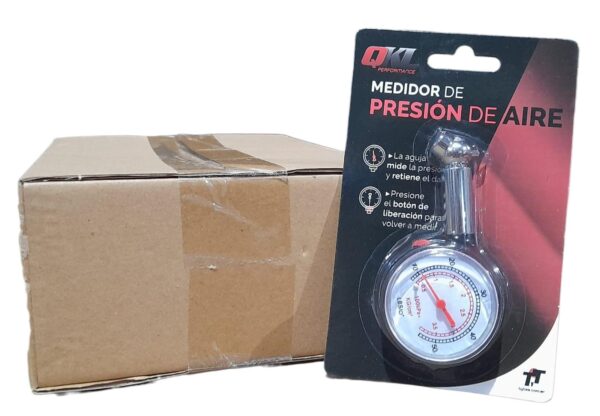 PROMO CAJA X 10 UNIDADES MEDIDOR DE PRESION DE NEUMATICO REDONDO PLASTICO - QKL AJ20 - Image 2