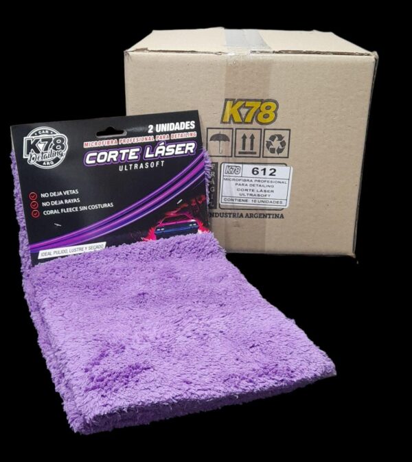 PROMO CAJA X 10 PACK X 2  UNIDADES (TOTAL 20 PAÑOS)  PAÑO CORTE LASER- MICROFIBRA ULTRASOFT X 2 UNIDADES - K78 612 (SIMIL AJ46) - Image 2
