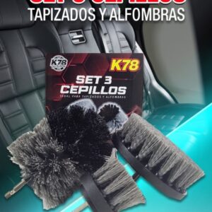PROMO CAJA X 4 SET X 3 UNIDADES ( TOTAL 12 UNIDADES)  SET - 3 CEPILLOS TAPIZADOS Y ALFOMBRAS PARA TALADRO  - K78 656 (SIMIL )