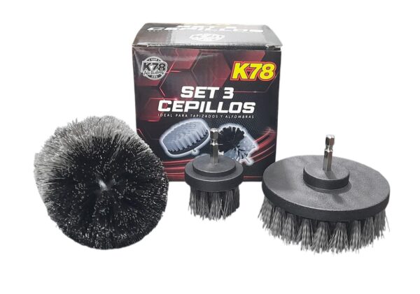 PROMO CAJA X 4 SET X 3 UNIDADES ( TOTAL 12 UNIDADES)  SET - 3 CEPILLOS TAPIZADOS Y ALFOMBRAS PARA TALADRO  - K78 656 (SIMIL ) - Image 3