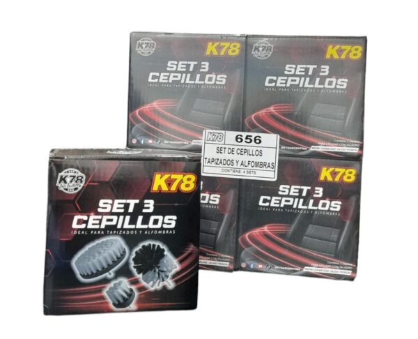 PROMO CAJA X 4 SET X 3 UNIDADES ( TOTAL 12 UNIDADES)  SET - 3 CEPILLOS TAPIZADOS Y ALFOMBRAS PARA TALADRO  - K78 656 (SIMIL ) - Image 2