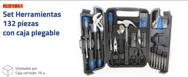 SET HERRAMIENTAS 132 PIEZAS CON CAJA PLEGABLE Nº DESPACHO A PLAZA: 22001-IC05-021396-N