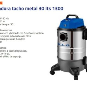 ASPIRADORA TACHO METAL 30 LTS 1300W Nº DESPACHO A PLAZA: 25001-IC04-162253-N
