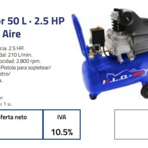 COMPRESOR 50 LTS 2.5 HP *C/KIT AI* Nº DESPACHO A PLAZA: 25001-IC04-088617-B