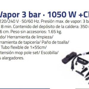 LIMPIADORA A VAPOR 3 BAR 1050W Nº DESPACHO A PLAZA: 24001-IC04-127368-U