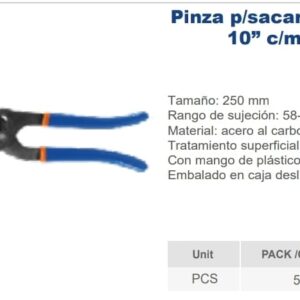 PINZA P/ SACAR FILTROS DE ACEITE 10'' C/ MANGO PLAS Nº DESPACHO A PLAZA: