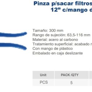 PINZA P/ SACAR FILTROS DE ACEITE 12'' C/ MANGO PLAS Nº DESPACHO A PLAZA: