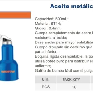 ACEITERA 500 ML Nº DESPACHO A PLAZA: 25001-IC04-158908-C