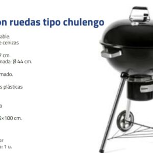 PARRILLA CON RUEDAS TIPO CHULENGO Nº DESPACHO A PLAZA: 20001-IC04-205872-N