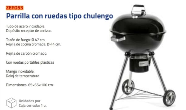 PARRILLA CON RUEDAS TIPO CHULENGO Nº DESPACHO A PLAZA: 20001-IC04-205872-N