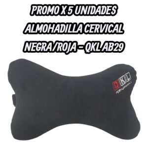 PROMO X 5 UNIDADES ALMOHADILLA CERVICAL NEGRO/ROJO - QKL AB29