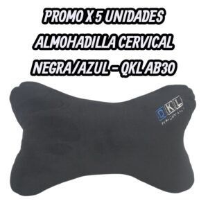 PROMO X 5 UNIDADES ALMOHADILLA CERVICAL NEGRO/AZUL - QKL AB30