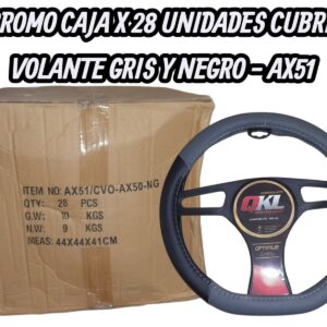 PROMO X 28 UNIDADES CUBRE VOLANTE  37/39 OPTIMUS DELTA NEGRO-GRIS - QKL AX51=AX50-NG