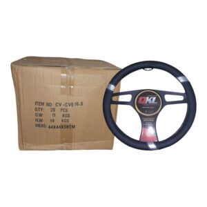 CUBRE VOLANTE  AUTO   37/39 CM NEGRO -  GRIS QKL CV070-B