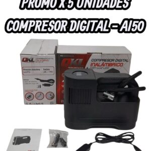 PROMO X 5 UNIDADES COMPRESOR WIRELESS USB DIGITAL >> Portátil y recargable>> Operación fácil;>> Después de ajustar la presión de los neumáticos, el compresor de aire dejará de funcionar automáticamente cuando la presión alcance la presión de ajuste;->>Manómetro digital que indica la presión de aire de los neumáticos;>> Duradero: el cilindro de metal y la bobina del motor están hechos de cobre puro>> Buena calidad de la tubería de aire>> Con luz LED brillante>>Inflado rápido>> Amplias aplicaciones: coches, motos, bicicletas, pelotas, etc .;>> Mayor vida útil: 30 minutos seguidos. - QKL AI 50