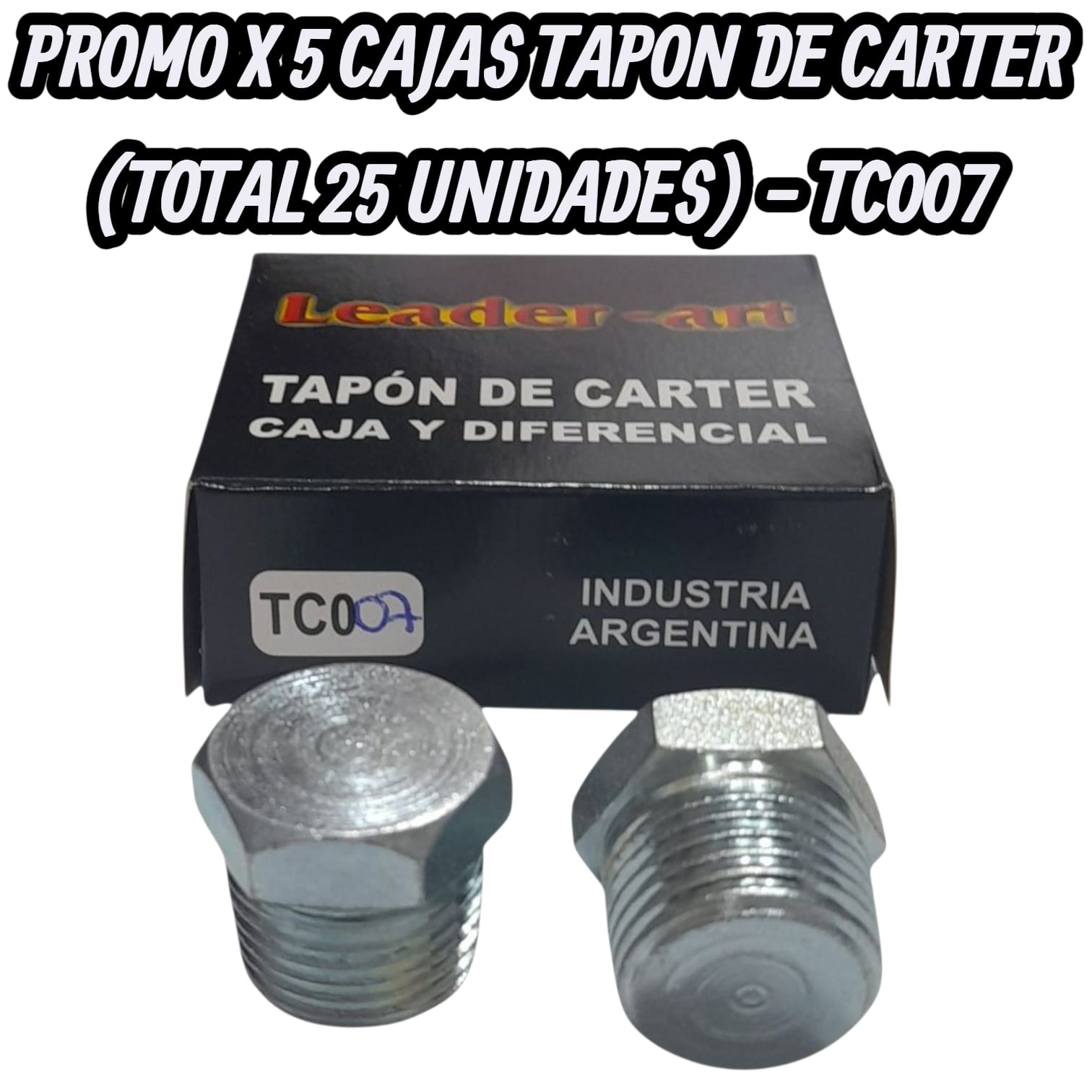 PROMO X 5 CAJAS (caja x 5 unidades) (TOTAL 25 UNIDADES) (CONICO) TAPON DE CARTER, CAJA, DIFERENCIAL FORD Falcom-Chevy-Rambler- - LETC007 (TC007(F) ROSCA:1/2 NPTX14 HILOS Ford Falcon-Taunus-Sierra-F100Chevrolet 400-Chevy-camionetasIKA Rambler-estanciera-gladiador-Jeep Motor continental-tornado)(TC007 HEXAGONAL 22MM)