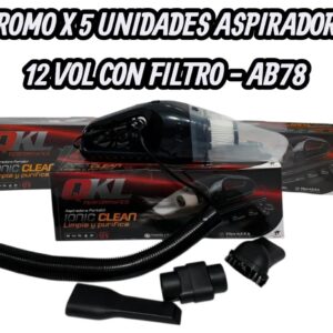 PROMO X 5 UNIDADES  ASPIRADORA CON FILTRO HEPA 12V - QKL AB78
