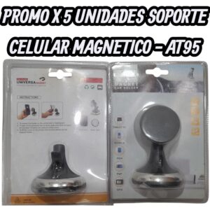 PROMO X 5 UNIDADES SOPORTE MOVIL MAGNETICO CELULAR GPS CON SOPAPA QKL AT95