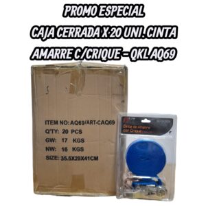 PROMO QKL  20 UNIDADES CINTA AMARRE C/CRIQUE 1.5P 6,5MTS - QKL AQ69