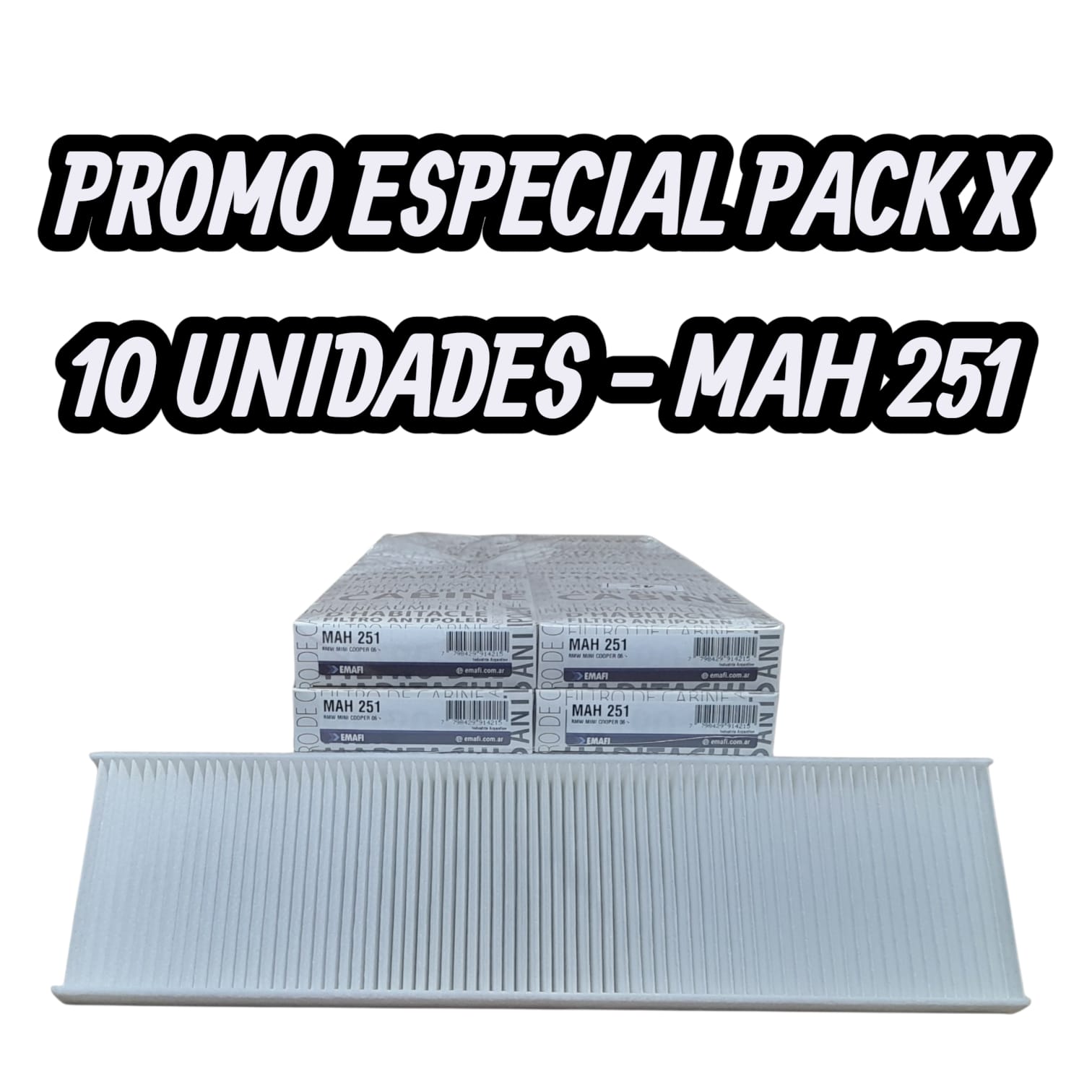 PROMO PACK X 10 UNIDADES Filtros para Habitáculo - BMW MINI COOPER 06- (OEM : 64319127515) - MAH 251 ( MAH 251 - AKX-1631F CF 10831 HM 2102 - CU 4436 64319127515)