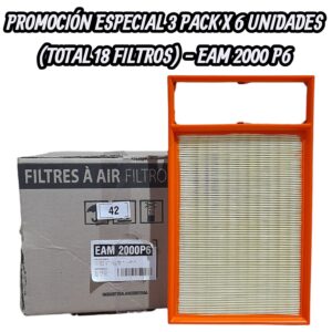 PROMO ESPECIAL [FILTRO EMAFI] 3 PACK X 6 UNIDADES (TOTAL 18 FILTROS ) GRAND SIENA/IDEA/LINEA/PALIO|PUNTO III/SIENA/STRADA 10- - EAM 2000P6  (EAM 2000 MR 364 FAP-9121 CA 11112 AMPI 1161 AR 1709PM C 37001 51857956)(FIAT IDEA/LIINEA 10>/PALIO 10>PUNTO III 11>/SIENA 10>/STRADA 10>                             51857956       C 37 001      CA11112    FAP-9121    MR364   AMPI1161                                                                356    210     49      Panel      6                    )