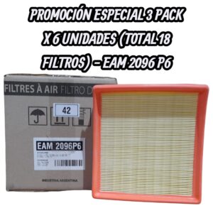 PROMO ESPECIAL [FILTRO EMAFI] 3 PACK X 6 UNIDADES (TOTAL 18 FILTROS ) VW CROSS FOX/FOX/GOLF VII|SAVEIRO/SURAN 1.6 MSI 14- - EAM 2096P6(EAM 2196 MR478 FAP-8520 - - - - EB3G9601AA)(VW GOLF VII/POLO 18>/CROSSFOX/FOX/SAVEIRO/SURAN 14> (1.6 MSI)                         04E129620A     C 21 014     CA12104    FAP-2219    MR403   AMPI1241 AR1744PM                                                        207    194     35      Panel      6            )