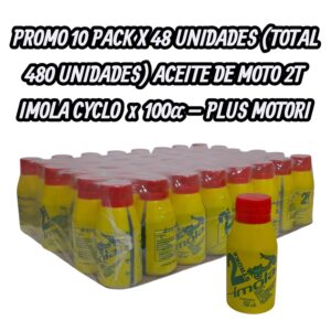 PROMO 10 PACK X 48 UNIDADES (TOTAL 480 UNIDADES) ACEITE DE MOTO 2 TIEMPOS 2T IMOLA CYCLO (a) x 100cc - PLUS 4300 PLUS MOTORI