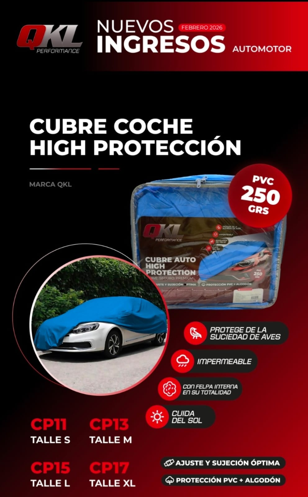CUBRE COCHE HIGHT PROT (L) T.5 - QKL CP15 (medida 4,82 x 1,78 x 1,19 mts) - Image 2