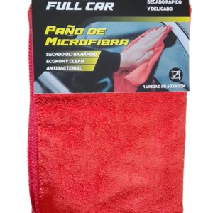 PAÑOS MICROFIBRA 40 X 60 CM - FUL 9093 FULL CAR LIMPIEZA (PAÑOS - LUSTRADO - SECADO SIMIL AJ27 - K78 604)(Especial para secar y lustrar. No raya, trabaja a través de laestática, capturando las partículas sin desparramarlas.Super absorbente, más brillo en menos tiempo.)