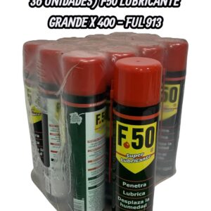 PROMO 3 PACK X 12 UNIDADES (TOTAL 36 UNIDADES) F50 LUBRICANTE MULTIUSO AEROSOL GRANDE X 400 CC - FUL 913 - FUL 611FULL CAR (simil wd40 - k78 501 - A3610/12 - A3611/12  - plus 3040)  (Lubricante en aerosol, penetra, desplaza la humedad y evita elóxido.)