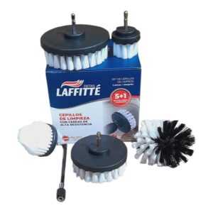 KIT 5 CEPILLOS PARA TALADRO + ALARGADOR LIMPIEZA DE TAPIZADOS LAFFITTE - LAF CE005-D PAÑOS - LIMPIEZA - MICROFIBRAS