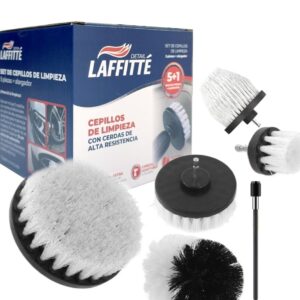 KIT 5 CEPILLOS PARA TALADRO + ALARGADOR LIMPIEZA DE TAPIZADOS LAFFITTE - LAF CE005-D PAÑOS - LIMPIEZA - MICROFIBRAS