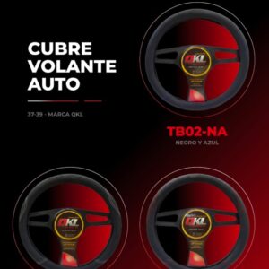 CUBRE VOLANTE AUTO  37/39 NEGRO-ROJO  QKL - QKL TB02-NR
