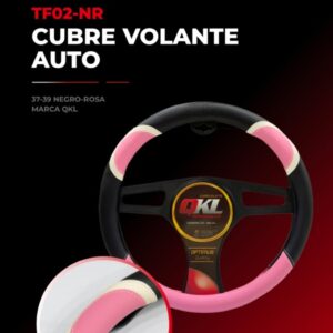 CUBRE VOLANTE AUTO  37/39 NEGRO-ROSA   QKL - QKL TF02-NR