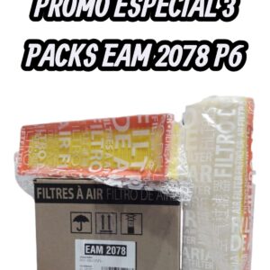 PROMO ESPECIAL [FILTRO EMAFI] 3 PACK X 6 UNIDADES (TOTAL 18 FILTROS ) RENAULT LOGAN 1.6 07-|SANDERO 1.6 8V 07- (96 x 60 x 327) ("C 33 006 (MANN)MR393 (MARENO)AMPI1183 (MASTERFILT)FAP-4878/1 (WEGA)CA11652 (FRAM)165469466R (RENAULT)") - EAM 2078P6    (SIMIL AIPA 802)(EAM 2078 MR 393 FAP-4878/1 - AMPI 1183 - C 33006 165469466R)(RENAULT LOGAN 1.6 07>/SANDERO 1.6 8V 07>                                          165469466R      C 33 006      CA11652   FAP-4878/1   MR393   AMPI1183                                                        "325     97     60       Panel      6)con Prefiltro"