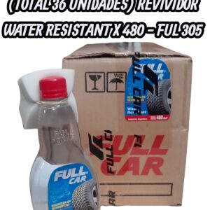PROMO 3 CAJAS X 12 UNIDADES (TOTAL 36 UNIDADES)   Revividor NEGRO PARA EXTERIOR (neumatico y alfombras) WATER RESISTANT X 480 cc. - FUL 305 FULL CAR (silicona gomas - revividor de negro simil water resistant a3230/12 - k78 205)   (   Revividor de neumáticos a base de siliconas.Revive el color negro y otorga brillo duradero.RESISTENTE AL AGUA.)