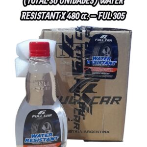 PROMO 3 CAJAS X 12 UNIDADES (TOTAL 36 UNIDADES)   Revividor NEGRO PARA EXTERIOR (neumatico y alfombras) WATER RESISTANT X 480 cc. - FUL 305 FULL CAR (silicona gomas - revividor de negro simil water resistant a3230/12 - k78 205)   (   Revividor de neumáticos a base de siliconas.Revive el color negro y otorga brillo duradero.RESISTENTE AL AGUA.)