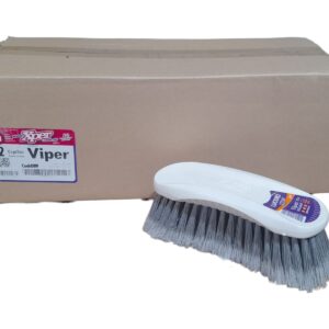 PROMO CAJA X 12 UNIDADES VIPER CEPILLO PARA AUTOS ( Cepillo Plástico, Fibra Pvc 12cm Marfil) (ART 089)