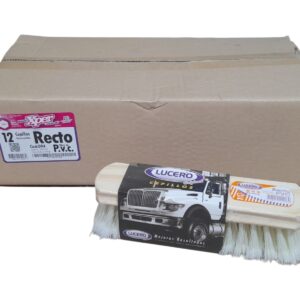 PROMO CAJA X 12 UNIDADES RECTO PVC Cepillo de lavado 23CM ( Cepillo Madera Recto, lavauto, Fibra Pvc 11cm Marfil.) - LUCERO 94