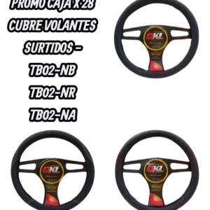 PROMO CAJA X 28 UNIDADES SURTIDAS (CUBRE VOLANTE AUTO  37/39 NEGRO-AZUL  QKL - QKL TB02-NA CUBRE VOLANTE AUTO  37/39 NEGRO-BLANCO  QKL - QKL TB02-NB / CUBRE VOLANTE AUTO  37/39 NEGRO-ROJO  QKL - QKL TB02-NR)