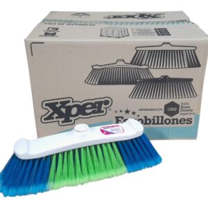 PROMO CAJA X 12 UNIDADES ESCOBILLON FIORELA ( Escobillón Curvo, Fibra Pet 18cm Bicolor.) - XPERT 060