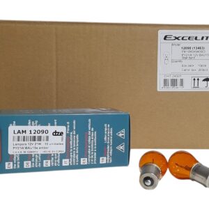 PROMO CAJA X 10 PACK X 10 UNIDADES (TOTAL 100 LAMPARAS ) LAMPARA EXCELITE 12090 PY 21 12VOLTS TIPO Señalización 21W -BAU 15S - EX 12090