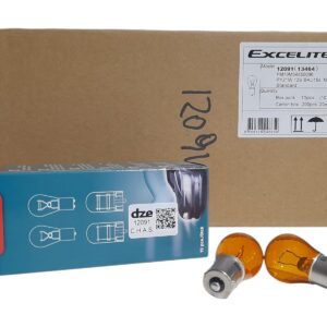 PROMO CAJA X 10 PACK X 10 UNIDADES (TOTAL 100 LAMPARAS ) CAJA X 10 UNIDADES LAMPARA EXCELITE 12091 PY 21 12VOLTS TIPO Señalización 21W -BAU 15S - EX 12091