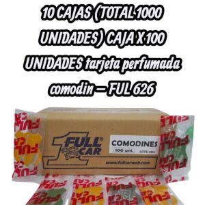 PROMOCION OFERTA ESPECIAL 10 CAJAS (TOTAL 1000 UNIDADES) CAJA X 100 UNIDADES PERFUME (AROMATIZADOR) tarjeta perfumada comodin - FUL 626 FULL CAR (aromatizador para tablero simil K78 104 - K78 106   k78 112 - k78 105 - k78 110 ) (pino - comodin )  ( Tarjeta perfumada sin personalizar, especial para entregarcomo atención en lavaderos, lubricentros, etc. )