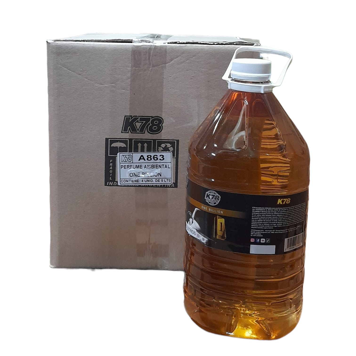 PROMO CAJA X 4 UNIDADES PERFUME AMBIENTAL ONE BILLION X 5 LITROS K78 A863