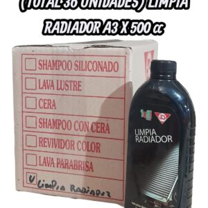PROMO X 3 CAJAS X 12 UNIDADES (TOTAL 36 UNIDADES)  LIMPIA RADIADOR LIQUIDO X 500 CC - A3800/12 (simil t1904)