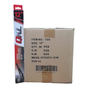 PROMO X 5 CAJAS X 10 UNIDADES (TOTAL 50 ESCOBILLAS ) ESCOBILLA LIMPIA PARABRISAS TRASERA (LUNETA) QKL 12T 1 PZA 12 " TRASERA (ESCOBILLA TRASERA12" (CHERY FASE 2013 - / CHEVROLET CORSA II 2002 - / FORD ECOSPORT 2003 - / FORD FIESTA II 2002 - / NISSAN NOTE / NISSAN MARCH 2012 - / RENAULT TWINGO 1993 - 2003 / CHEVROLET SPIN 2012 - / CHEEVROLET VECTRA 2008 - 2013 / CITROEN C3 AIR CROS 2011 - / CITROEN C3 PICASSO 2011 - / CITROEN C4 2007 - / FIAT PUNTO 2007 - / FIAT UNO NUEVO 2010 - / FIAT UNO WAY 2010 - / PEUGEOT 308 2010 - / PEUGEOT 2008 2016- / RENAULT DUSTER 2010 - ) - ESC AT12 (T4012-Q)