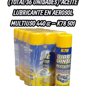 PROMO X 3 PACK X 12 UNIDADES (TOTAL 36 UNIDADES) ACEITE LUBRICANTE EN AEROSOL MULTIUSO   440 cc - K78 501 (ACEITE SIMILAR WD40 FUL 611 FUL 612 F50 / PLUS 3040 / A3611/12)